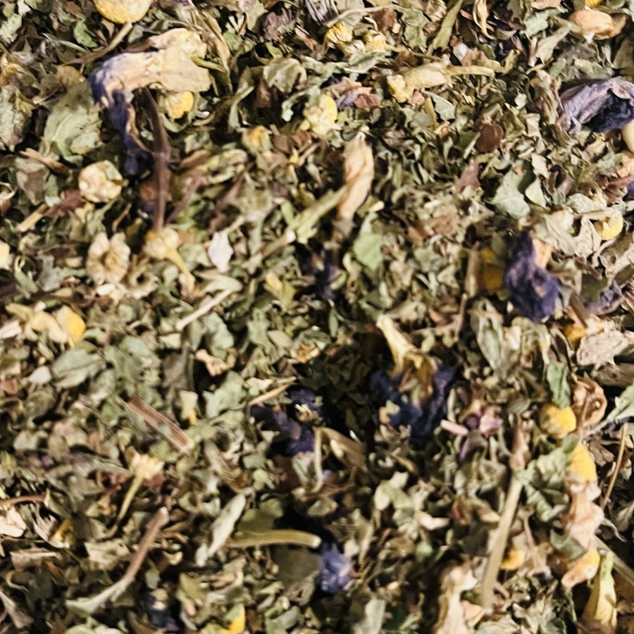 Focus Friend Blue Butterfly Mint Tea loose-leaf blend, small-batch hand-blended